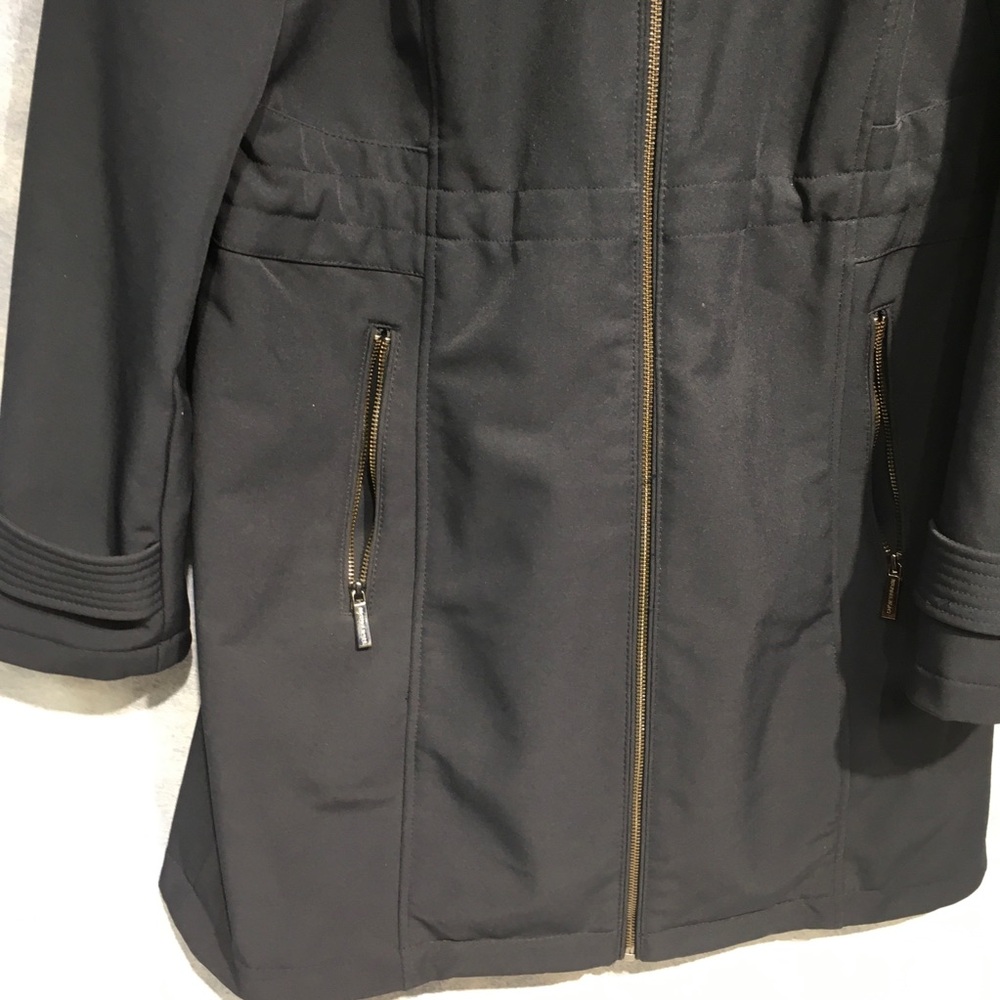 Michael Kors Navy Blue Women's Long Line Zip Technical Hooded Jacket Size Large - Picture 4 of 11